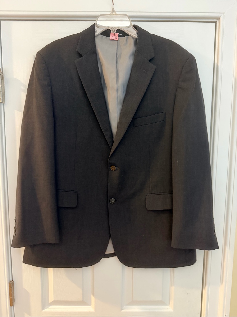 Men's Size 44R "Pronto Uomo" Dark Gray Two-Button Suit Jacket GUC